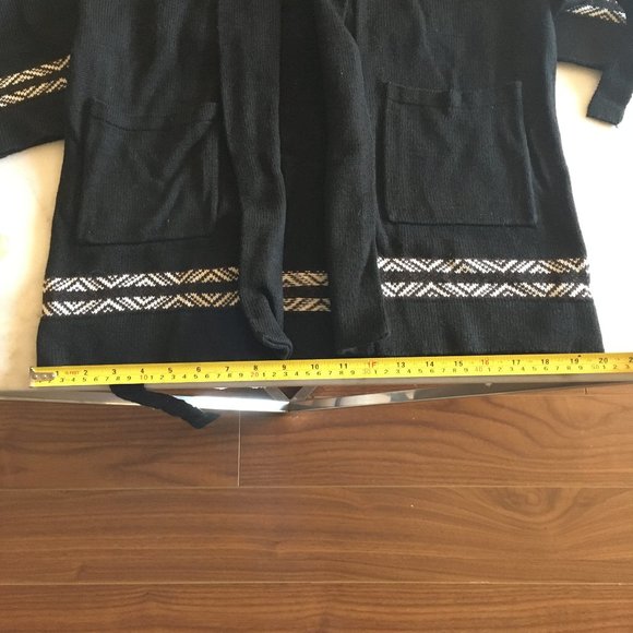 New! Mark knit long open cardigan black brown - Picture 9 of 12